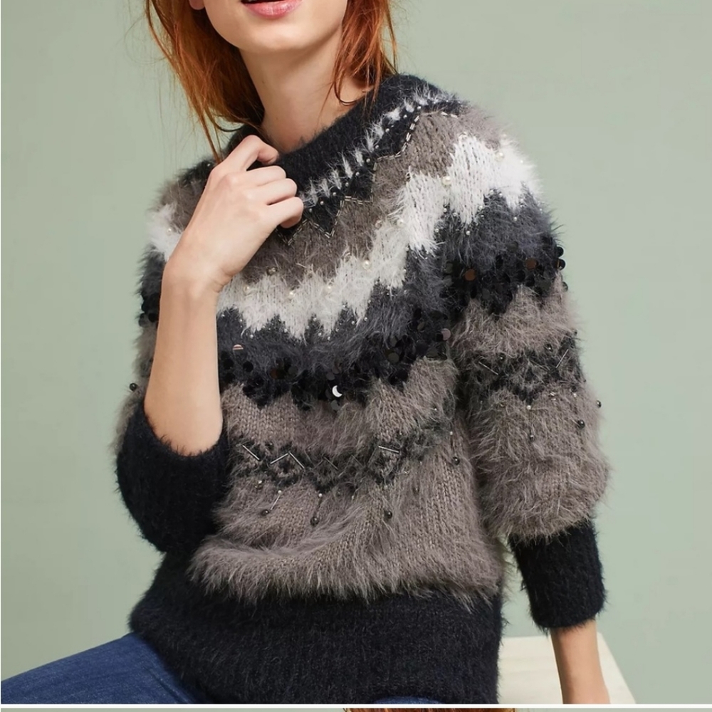 Anthropologie Fair Isle Sleeping on Snow Sweater
